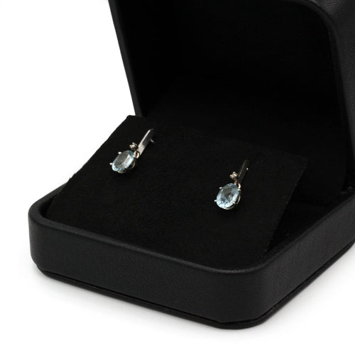 Boucles d'oreilles Boucles d'oreilles - Or blanc, Diamants & Aigue-Marines 58 Facettes 250319R