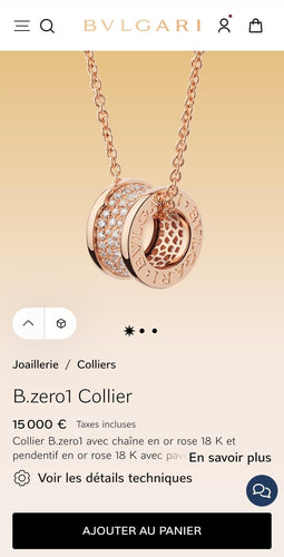 BULGARI - Collier B.Zero1 or rose diamants 58 Facettes