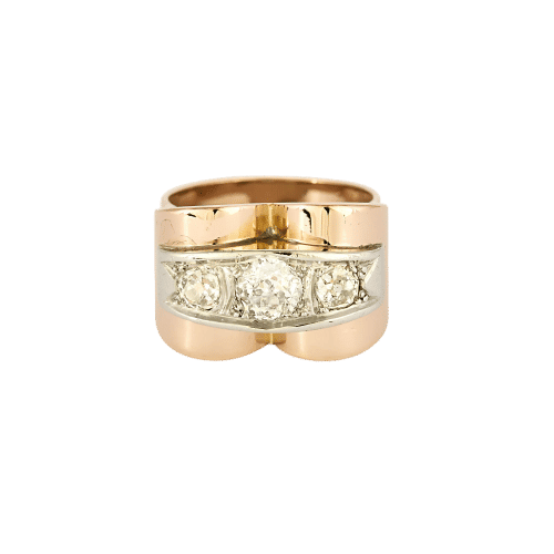 Bague Bague Tank or et diamants 58 Facettes