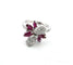 Bague 51 Bague en or blanc avec rubis et diamants 58 Facettes