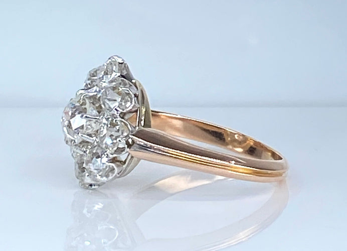 Bague 52 Bague marguerite or blanc, or rose et diamants 58 Facettes AB658