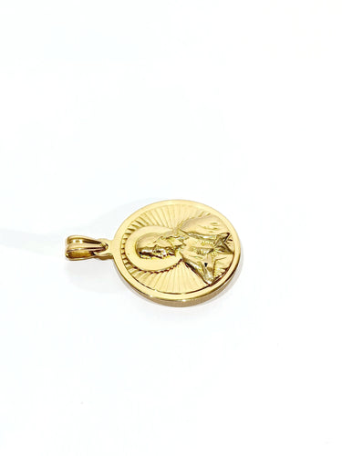 Pendentif Médaille du scapulaire en or rose recto verso 58 Facettes