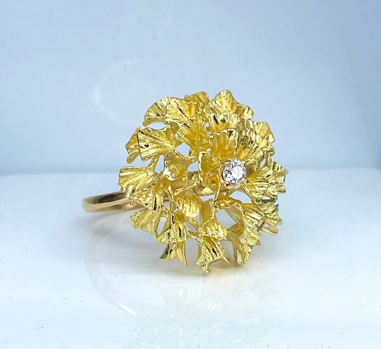 Bague 54 Importante bague en or jaune 18 carats et diamants 58 Facettes AB504