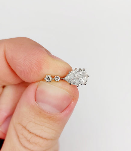 Pendentif Pendentif Art Déco Platine, diamant taille poire 0,95 carat 58 Facettes A06247