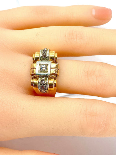 戒指 TANK 黄金和钻石