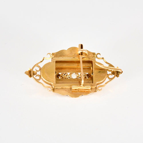 Pendentif Elégante Broche-Pendentif Napoléon III Or Rose Diamant et Perles 58 Facettes GU106