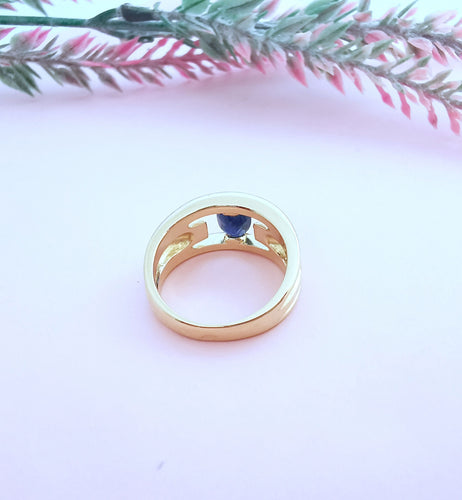 Bague 54 Bague or jaune saphir diamants 58 Facettes AA 1659