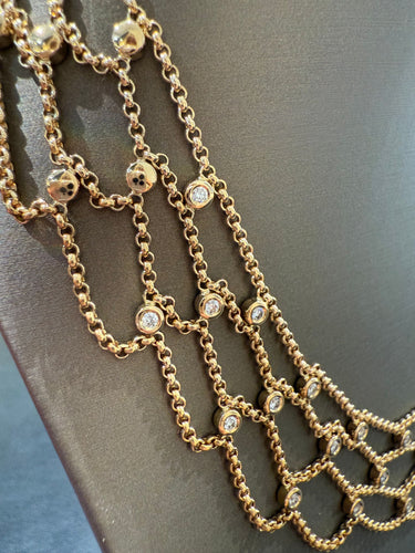 Collier Chopard - Collier drapier « collection les chaînes » - Or jaune et diamants 58 Facettes 1.0000813/1