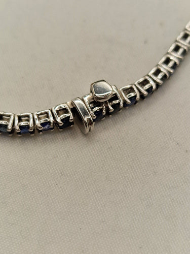 Bracelet Bracelet tennis saphir en or blanc 58 Facettes
