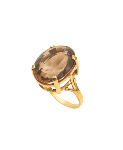 Ring 61 Cocktailring 18K Gold Rauchquarz 58 Facettes BO220262/COCKTAILQUARTZAMBER/FOTO