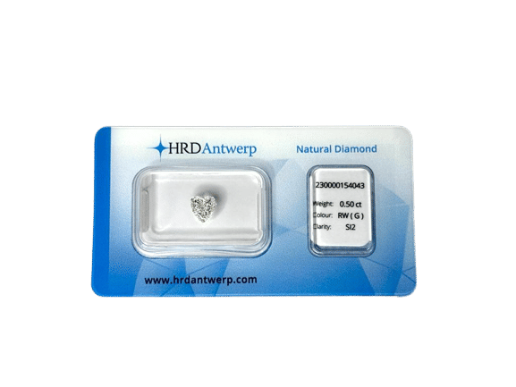 Diamant 0,50ct taille cœur certifié HRD 58 Facettes