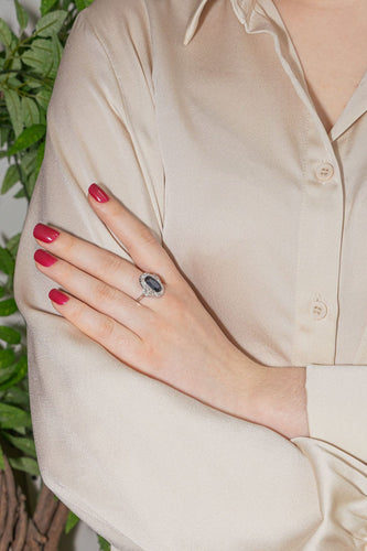 Bague 59 Bague Pompadour Platine Saphir, Diamant 58 Facettes 4099640CN