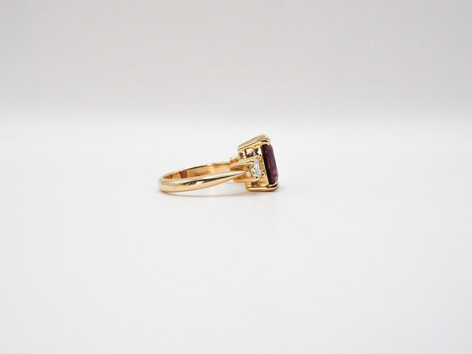 Bague 55 Bague or jaune, Grenat, Diamants 58 Facettes 4804