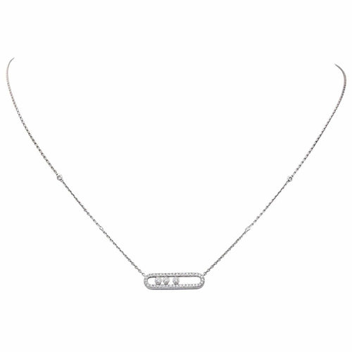 Collier Messika Collier Baby Move Pavé Or blanc Diamant 58 Facettes 4418212CN