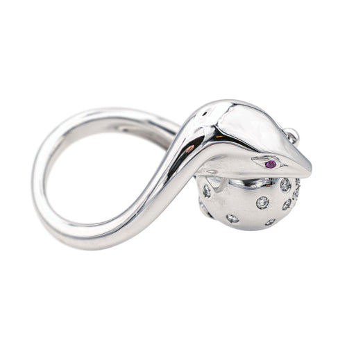 Bague 53 Boucheron Bague Cocktail Trouble Or blanc Diamant, Rubis 58 Facettes 4146849RV