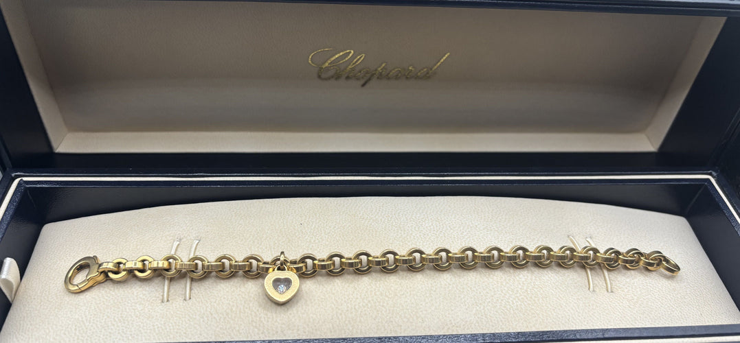 Bracelet CHOPARD - Bracelet or jaune Happy Diamond coeur 58 Facettes