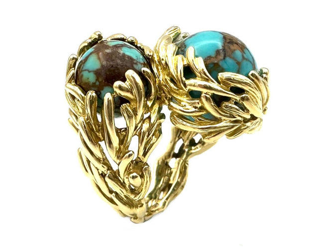 GILBERT ALBERT. Kollektion „Multi-billes“, Ring Toi & Moi 18K Gelbgold 