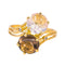 Bague 55 Bague Toi et moi  Or jaune Quartz rose, Quartz fumé, Diamant 58 Facettes 4578560RV