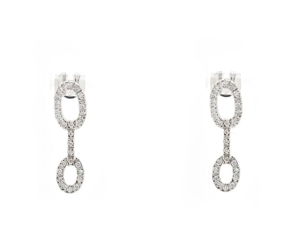 Boucles d'oreilles Boucles d'oreilles en or blanc serties de diamants de 0,25 ct 58 Facettes 14258