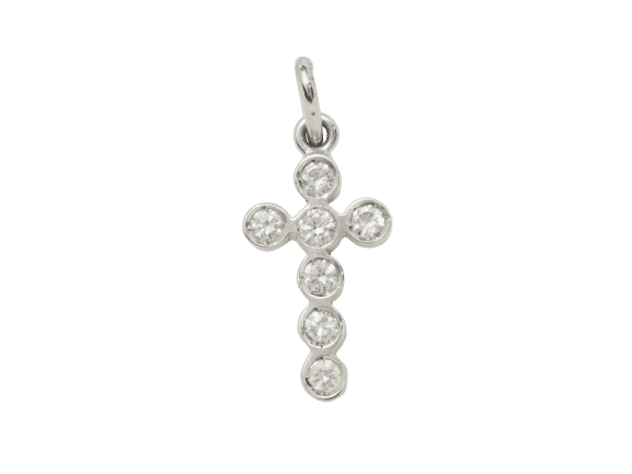 Pendentif Pendentif croix en or blanc et diamants 0.35ct 58 Facettes F4861