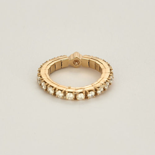 Bague 51 Bague souple en or rose et diamants 58 Facettes JR0009-51