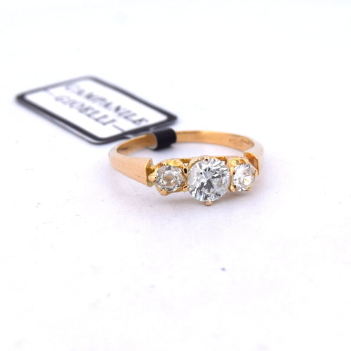 Anello antico con diamanti en or jaune 18 kt 58 Facettes