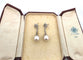 Boucles d'oreilles Superbes boucles d'oreilles en platine avec diamants et perles 58 Facettes