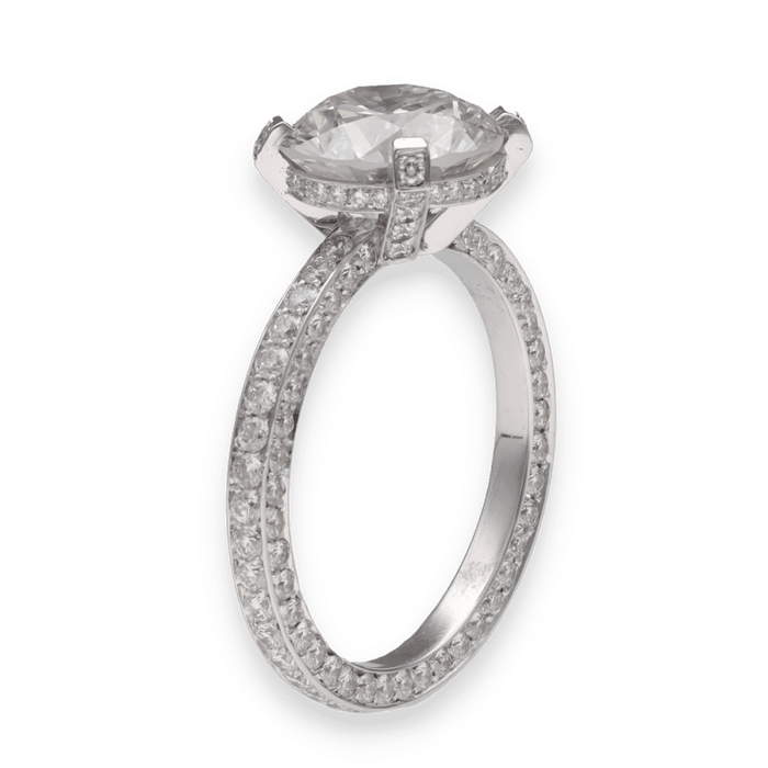 Bague 53-54 Messika - Bague Solitaire Or Gris Diamant 3,04ct 58 Facettes