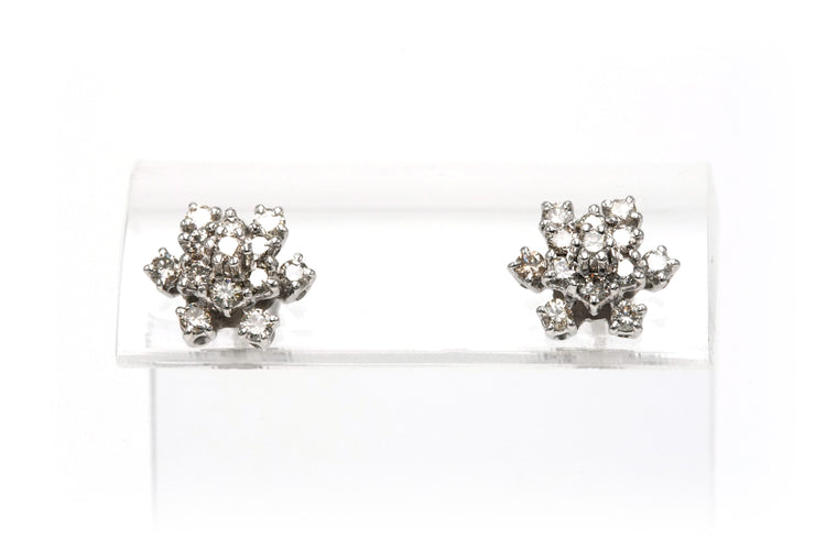 Contemporary white gold earrings, diamonds (+- 0.52ct) 