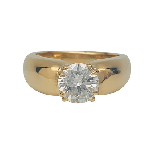 Bague 52 Bague jonc or jaune, diamant. 58 Facettes 32198