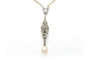 Collier Collier Art Déco en or blanc 18 carats, platine, perles et diamants old cut et "taille" 8/8 58 Facettes 22778