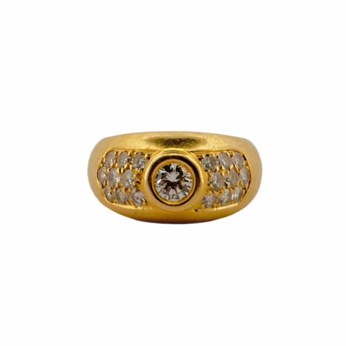 Bague 53 Bague Jonc or jaune et diamants 58 Facettes JONCOV