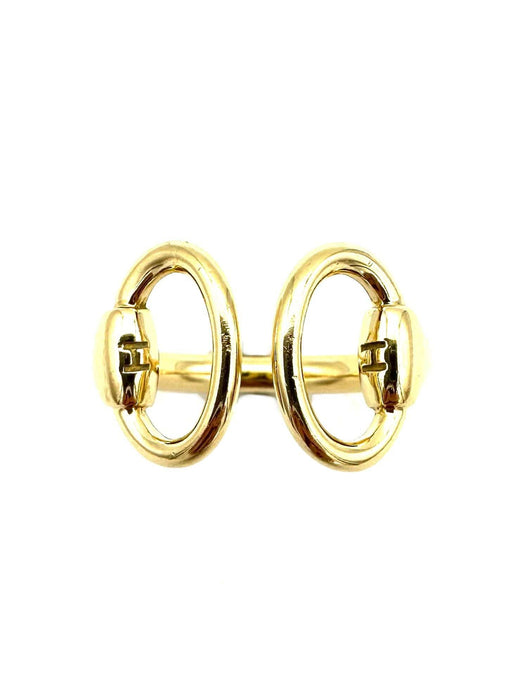 Bague 54-55 HERMES. Collection "Nausicaa", bague or jaune 18K 58 Facettes