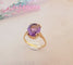 Bague 54.5 Bague Améthyste Ovale en Solitaire Or Jaune 58 Facettes AB 1079