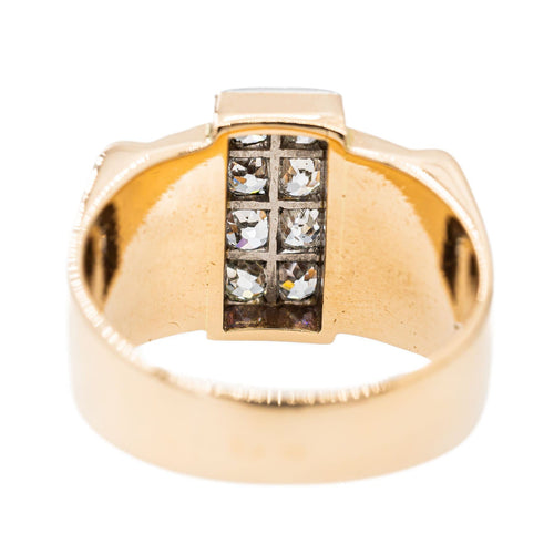 Bague 56.5 Bague Tank Or rose, Platine Diamant 58 Facettes 2850042CN