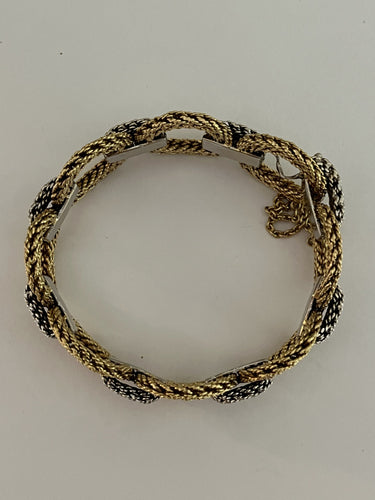 Bracelet Bracelet Or Jaune et Or Gris Tressé 58 Facettes LOT 6640