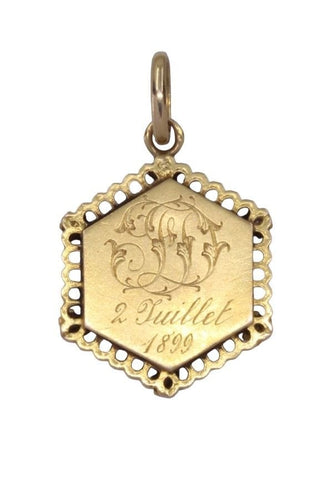 Pendentif MÉDAILLE CALICE PERLES NAPOLÉON III 58 Facettes 087221