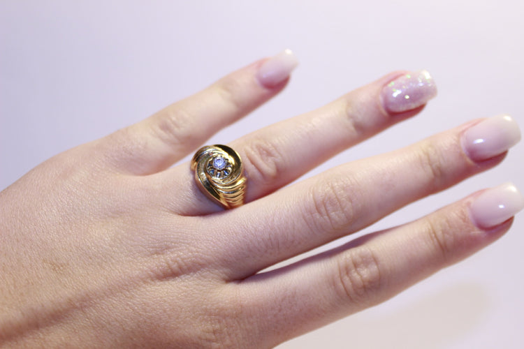 Bague 53 Bague Or et Oxyde de Zirconium 58 Facettes