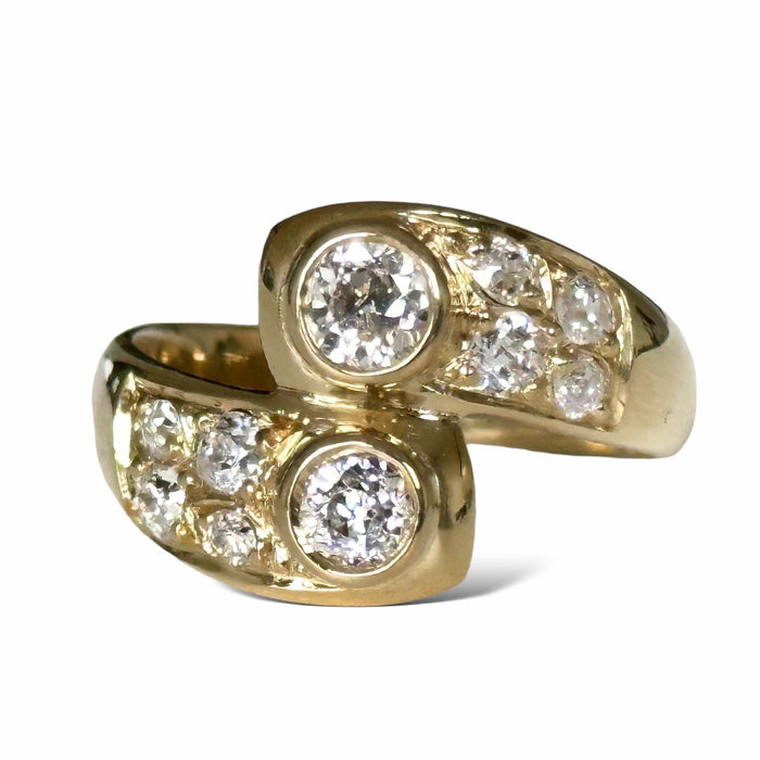 Ring Toi & Moi yellow gold diamonds