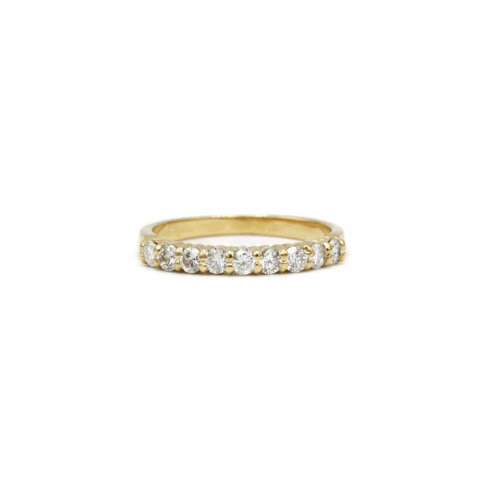 Bague Demi alliance or jaune et diamants 58 Facettes 240230R