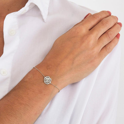 Bracelet Bracelet or gris avec diamants 58 Facettes L3