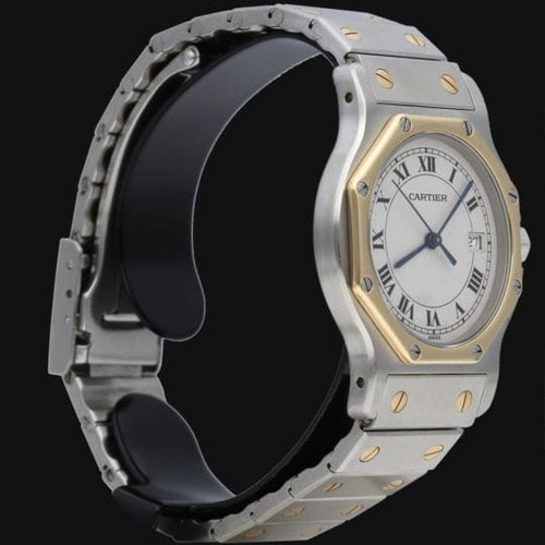 Montre Cartier Montre Santos Ronde Octagon Or Jaune 18K Et Acier 58 Facettes mt44113