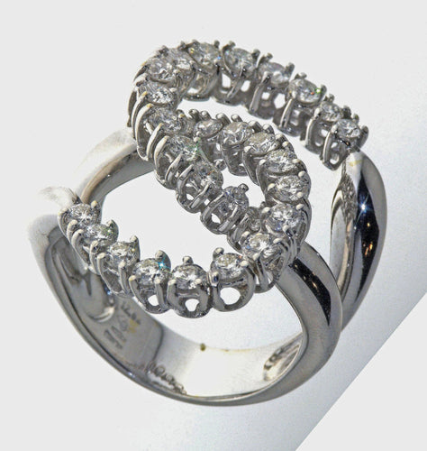 Bague 59 Bague en or blanc, diamants naturels 58 Facettes AG-20X1485