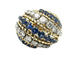 PIAGET. Vintage ring in 18K yellow gold, sapphires and diamonds 