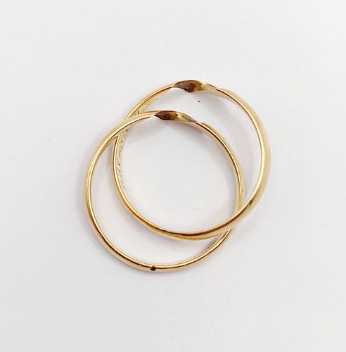 Bague 55.5 RARE Alliance jumelées victorienne or jaune 18k (circa 1872) antique 58 Facettes A06007