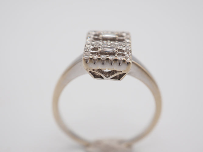 Bague 52 Bague boucle d'oreille diamant style Art déco 58 Facettes