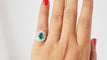 Bague 51 Bague marguerite en or blanc, émeraude et diamants 58 Facettes F4947