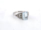 Bague 54 Bague en or blanc avec aigue-marine et diamants 58 Facettes