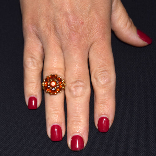 Bague 55 Bague vintage - Or jaune 18 carats - Quartz 58 Facettes