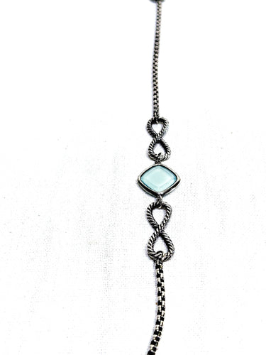 Collier David Yurman - Sautoir en argent et calcédoines 58 Facettes